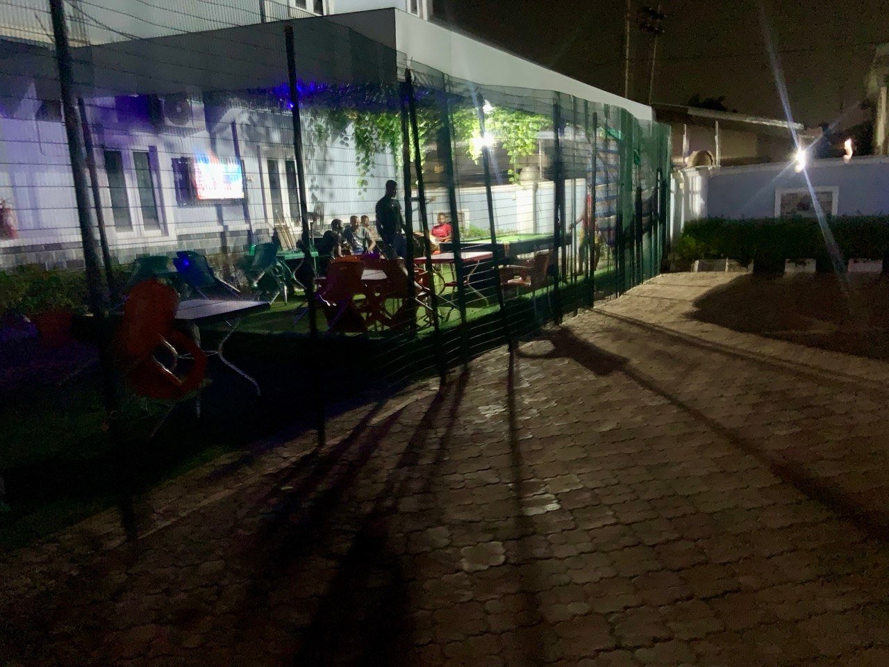 Close-up of snooker table with balls and cue